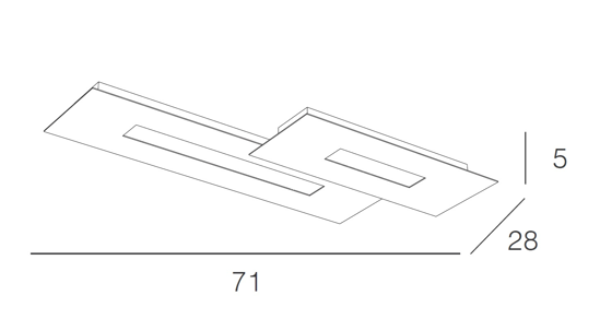 Top light wally plafoniera led 71cm sabbia design moderno