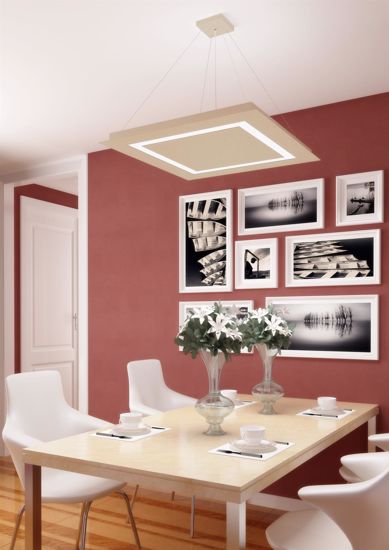 Toplight carpet grigio lampadario da cucina led 40w quadrato