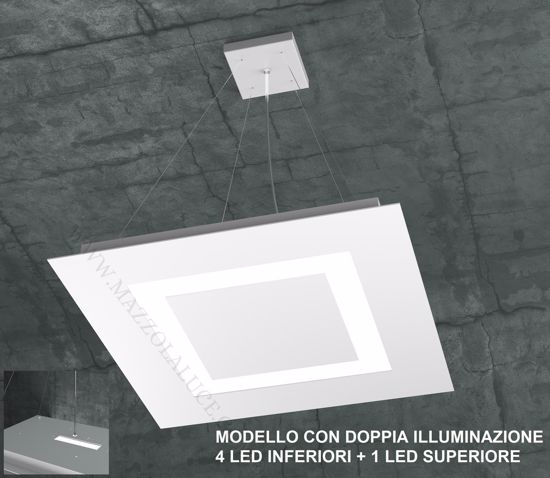 Lampadario moderno led toplight carpet bianco doppia illuminazione