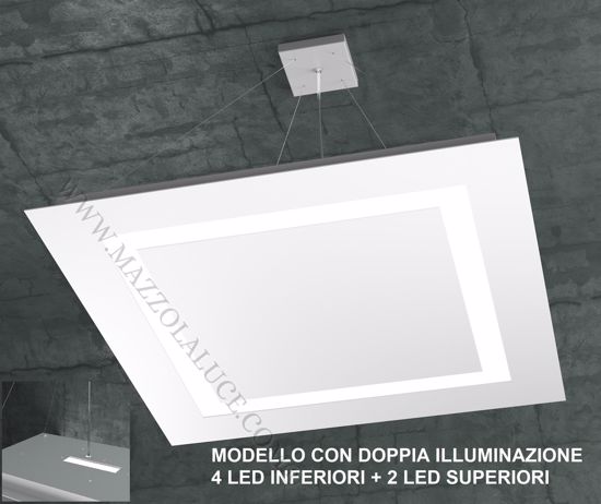 Toplight carpet lampadari moderni soggiorno quadrato metallo bianco 4+2 luci