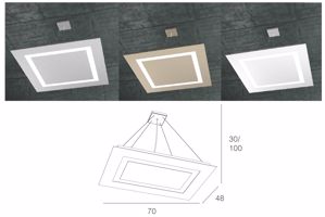 Toplight carpet lampadari moderni soggiorno quadrato metallo bianco 4+2 luci