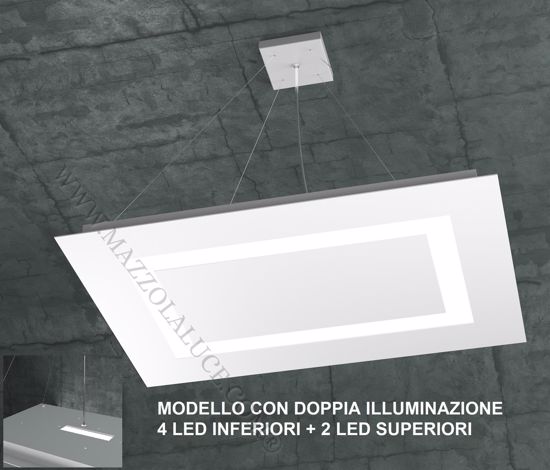 Toplight carpet lampadario moderno rettangolare bianco luce sopra sotto