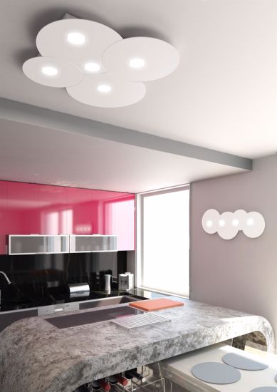 Plafoniera led 6 luci grigio design originale toplight cloud