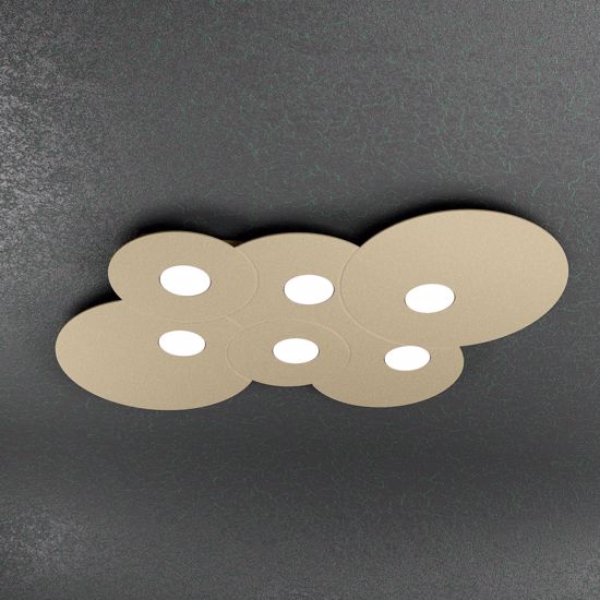 Plafoniera 6 led da soffitto sabbia top light cloud design moderno