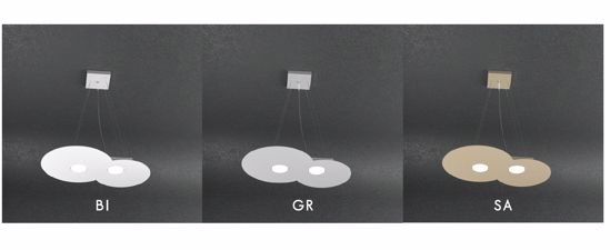 Piccolo lampadario cucina moderna grigio led 2 luci toplight plate