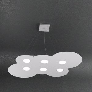 Lampadario moderno gx53 led grigio 6 luci per soggiorno top light cloud