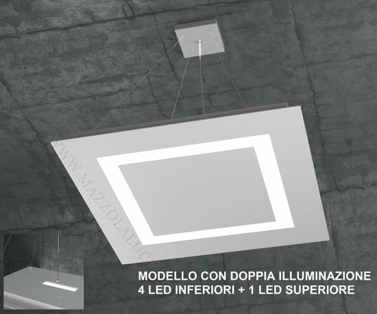 Lampadario quadrato moderno grigio luce sopra sotto top light carpet