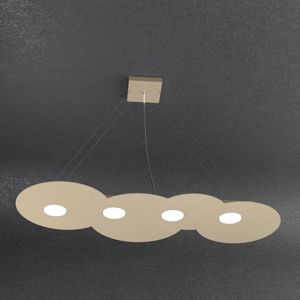 Lampadario moderno led colore sabbia per tavolo da pranzo toplight cloud