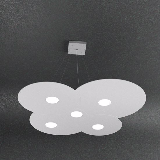 Lampadario sagomato moderno grigio gx53 led per soggiorno toplight cloud