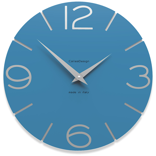 Callea design smile orologio 30 moderno da parete legno colore blu luce