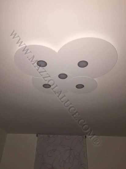 Plafoniera 5 led design sottile in metallo grigio toplight cloud