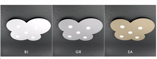 Plafoniera led moderna cloud toplight in metallo sabbia 5 luci gx53