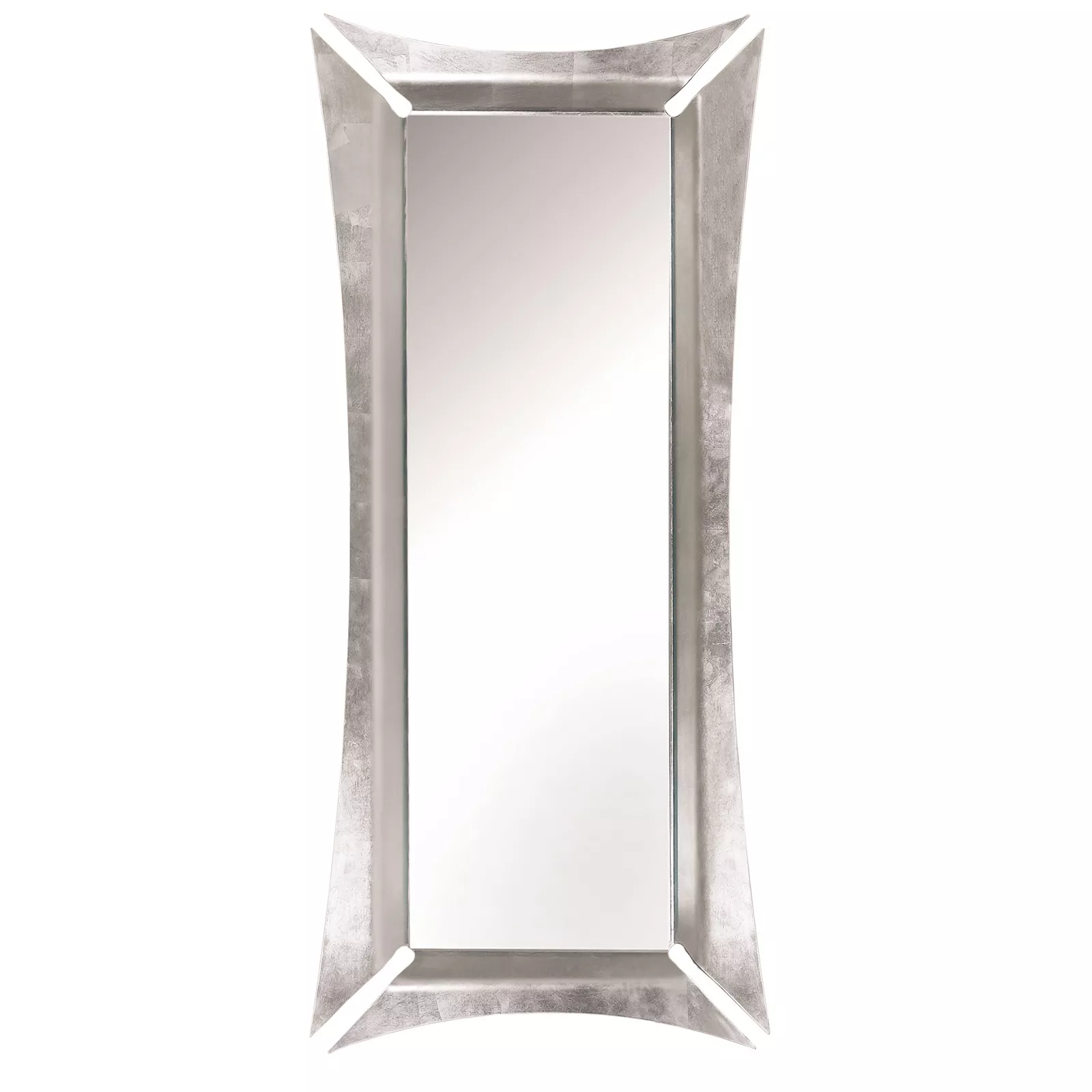 Specchio da terra in foglia argento design moderno - 3596