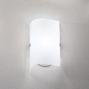 Applique moderna vetro bianco linea light onda