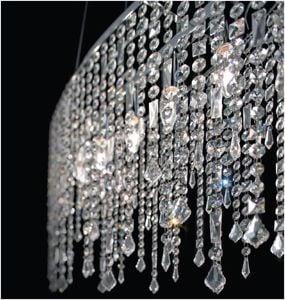 Lampadario cristalli pendenti ovale per camera da letto