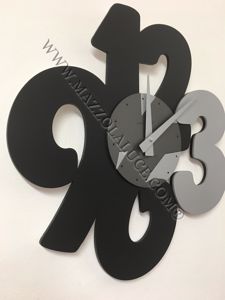 Orologio da parete moderno callea design trasparenze legno nero e grigio