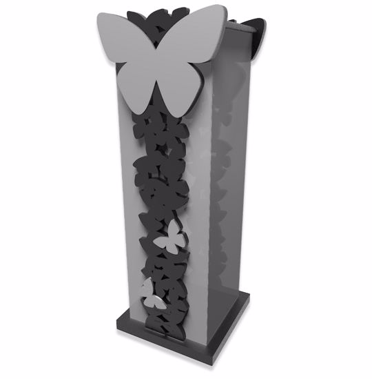 Portaombrelli design moderno farfalle legno grigio nero