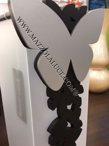 Visualizza i dettagli per Portaombrelli design moderno farfalle legno grigio nero Portaombrelli design moderno farfalle legno grigio nero