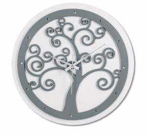 Orologio da parete albero della vita grigio