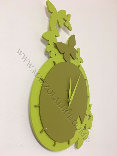Dancing butterfly orologio da parete moderno legno colore verde oliva