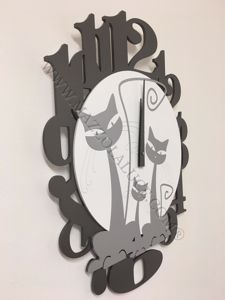 Callea design 3 gatti orologio moderno da parete legno alluminio