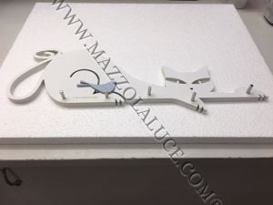 Appendichiavi magnetico da parete gatto legno bianco grigio promozione ultimo pezzo