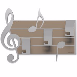Appendiabiti da parete musicale legno colore alluminio tortora