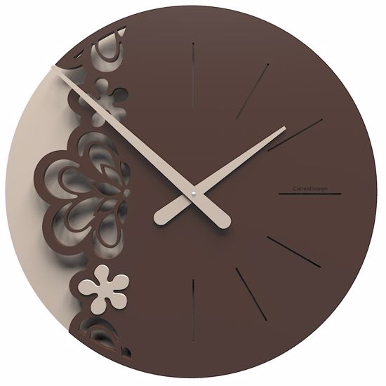 Orologio da parete design particolare legno cioccolato moderno tondo