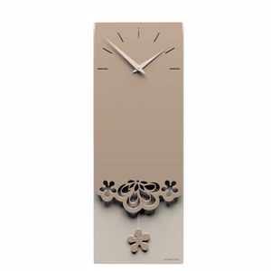 Merletto orologio da parete a pendolo moderno legno colore caffelatte