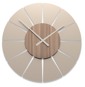Orologio da parete moderno noce canaletto tortora in legno 100cm