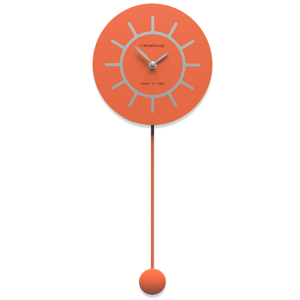 Callea design filippo orologio a pendolo moderno arancione grigio in legno