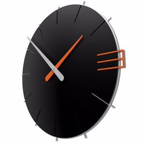 Callea design mike orologio moderno da parete legno nero arancione