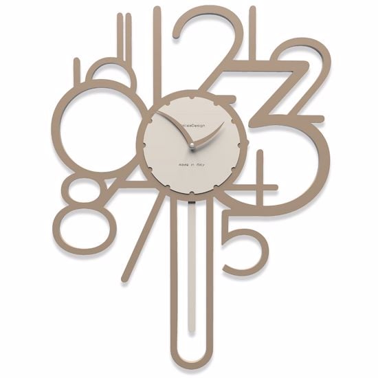 Callea design joseph orologio a pendolo moderno da parete legno caffelatte
