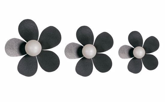 Appendiabiti da parete moderno fiori nero e grigio