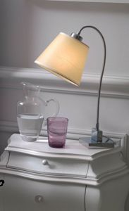 Abat-jour lampada da comodino con braccio orientabile paralume pergamena
