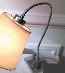 Abat-jour lampada da comodino con braccio orientabile paralume pergamena
