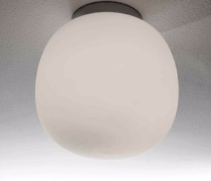 Plafoniera 19cm moderna boccia vetro boccia sfera bianca e cromo lucido