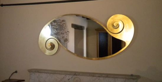 Specchio da parete oro stile contemporaneo