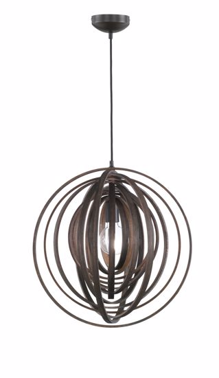 Lampadario cerchi di legno marrone design per cucina moderna