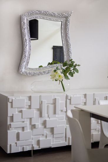 Specchio da parete argentato contemporaneo