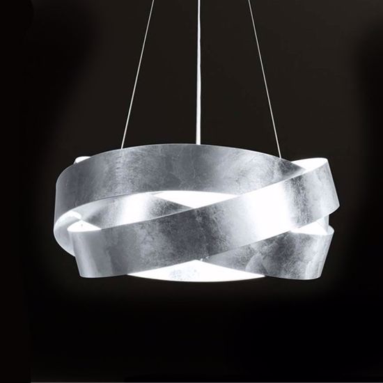 Marchetti  pura lampadario moderno 100cm 6xe27 foglia argento