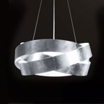 Lampadario moderno marchetti pura 60cm 3xe27 design foglia argento