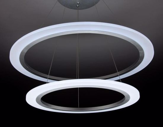Affralux lampadario led moderno 88w 3000k 80-60 cm doppio anello