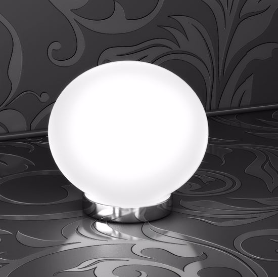 Abatjour lampada da comodino sfera boccia vetro bianco per camera da letto