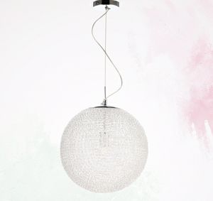 Lampadario moderno sfera 50cm acrilico trasparente