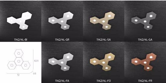 Plafoniera marrone led 4 lampade intercambiabili top light hexagon