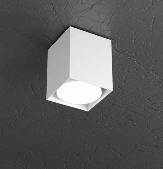 Faretto cubo da soffitto per interni metallo bianco top light plate