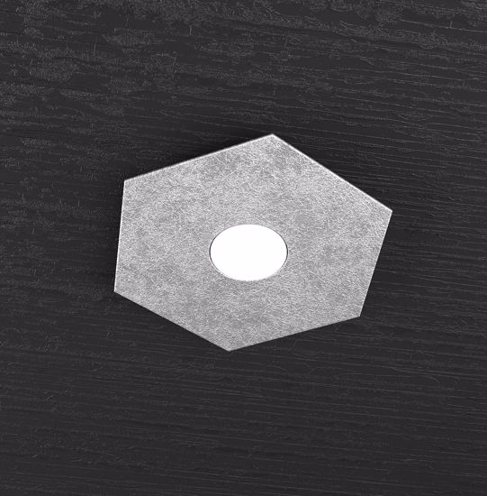 Hexagon top light plafoniera esagonale foglia argento