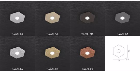 Hexagon top light plafoniera esagonale foglia argento