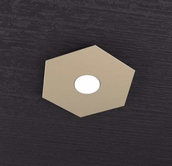 Hexagon top light plafoniera colore sabbia esagonale moderna